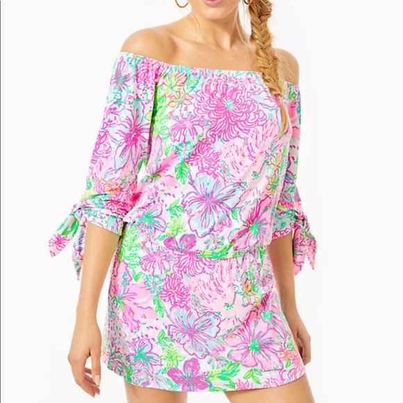 Lilly Pulitzer Dresses & Skirts - Lilly Pulitzer Lana Off-the-Shoulder Skort Romper